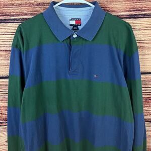 Vintage 1990s Tommy Hilfiger Color Block Long Sleeve Polo Shirt